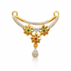 Nakoda Jewellers Triple Blossom Floral Stone Mangalsutra Pendant