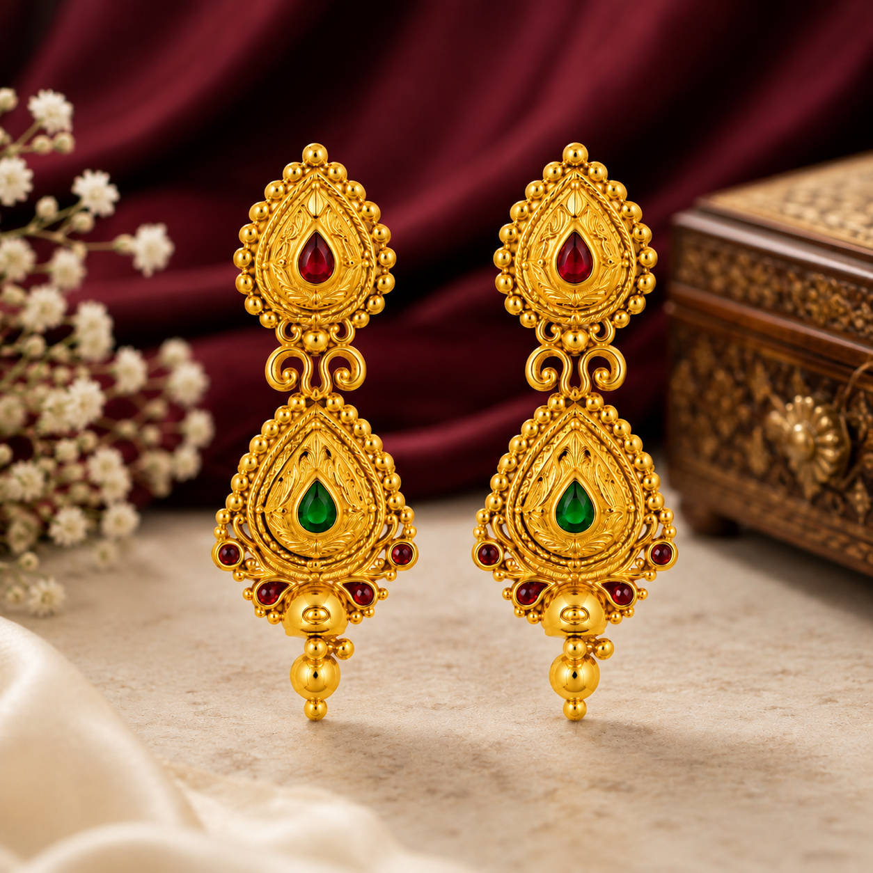 Nakoda Jewellers Classic Gold Drop Earrings - Image 4