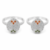 Nakuda Jewellers Designer Multicolored Stone Silver Toe Rings