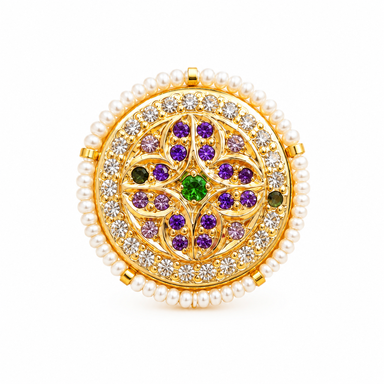 Nakoda Jewellers Royal Pearl-Bordered Kundan Rakdi - Image 3