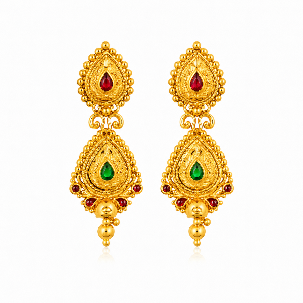 Nakoda Jewellers Classic Gold Drop Earrings