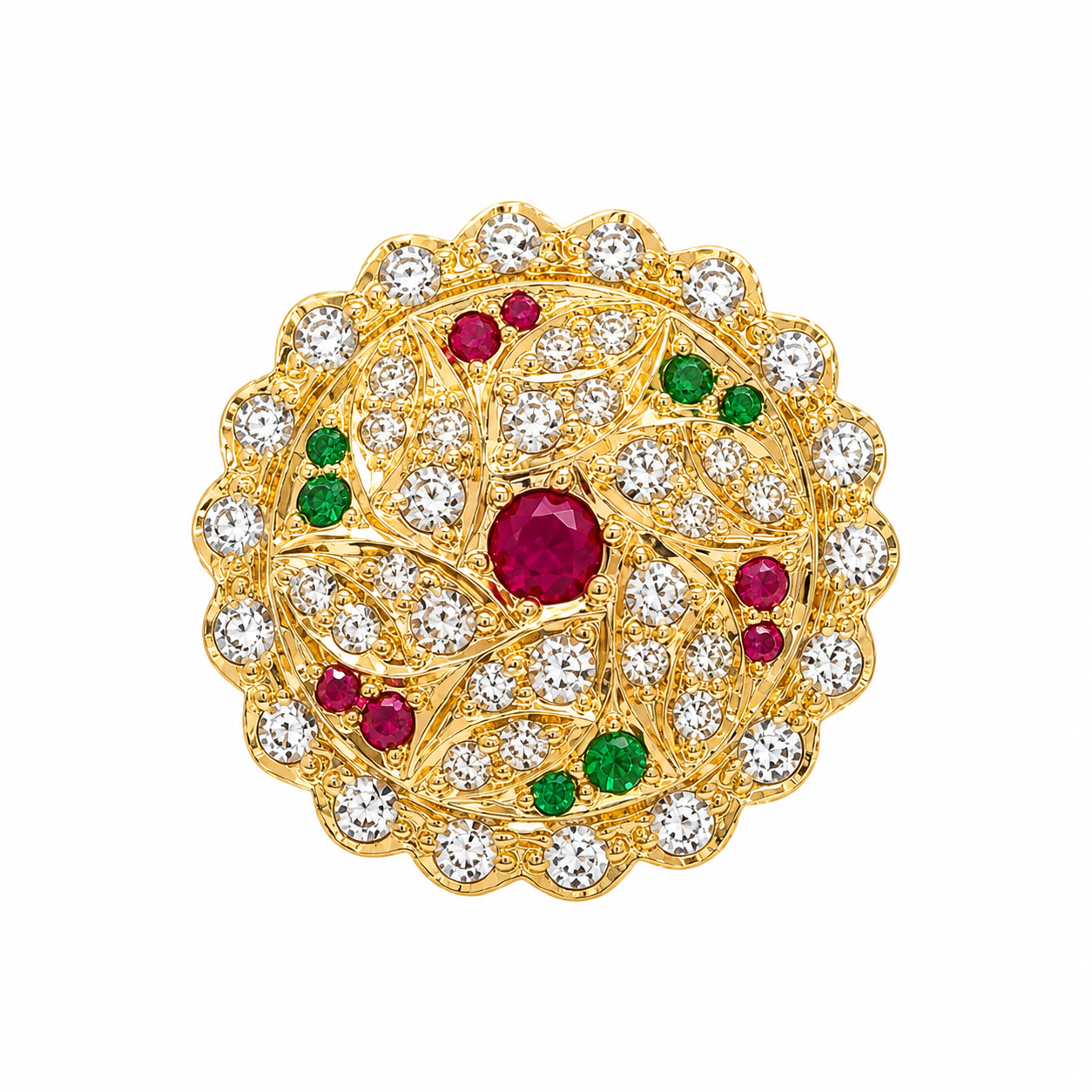 Nakoda Jewellers Scalloped Ruby-Core Heritage Rakdi