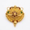 Nakoda Jewellers Floral Motif Multicolour Gold Pendant