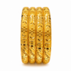Nakoda Jewellers Floral Engraved Gold Bangles Set