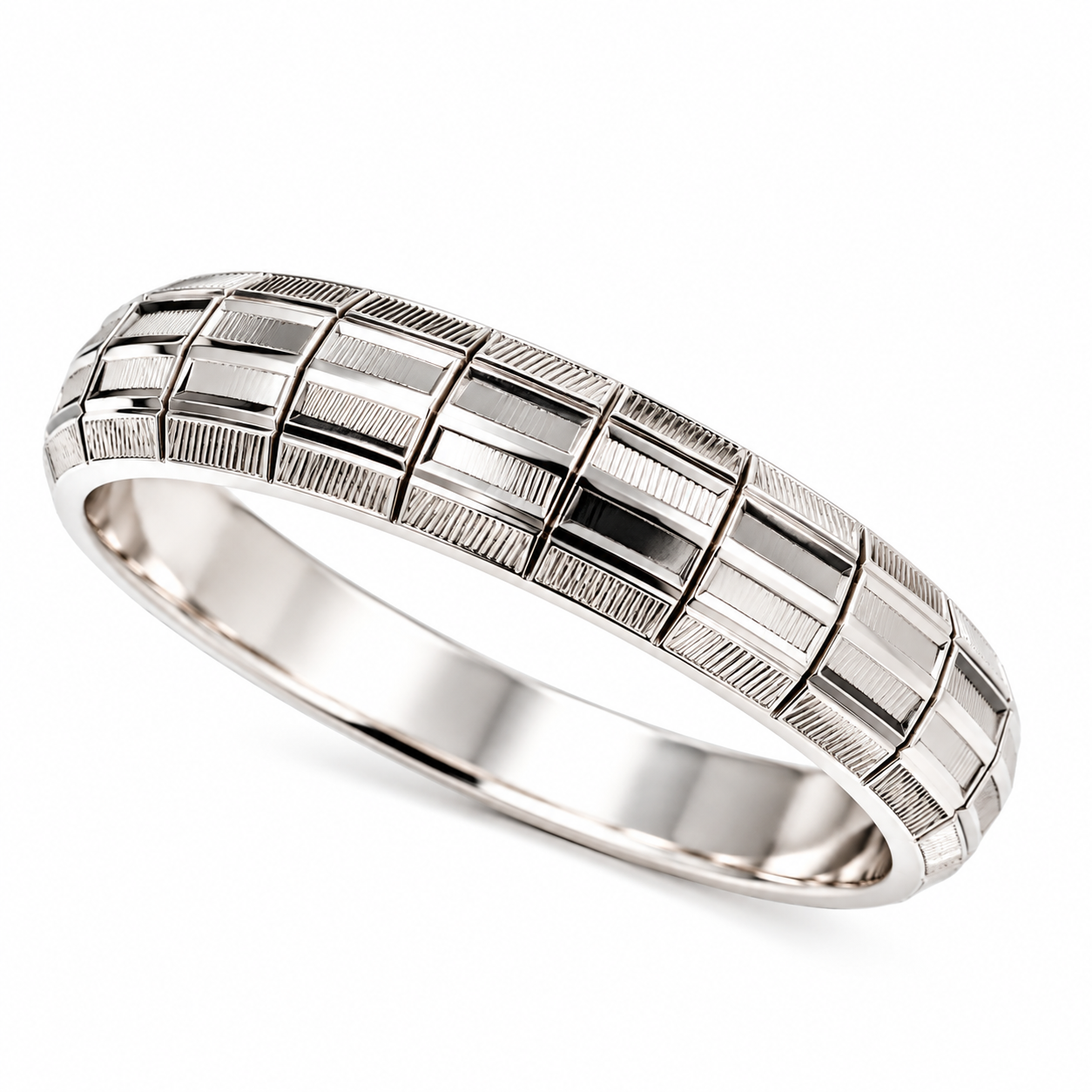 Nakoda Jewellers Classic Textured Silver Men’s Kada