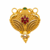 Nakoda Jewellers Traditional Floral & Leaf Motif Gold Pendant