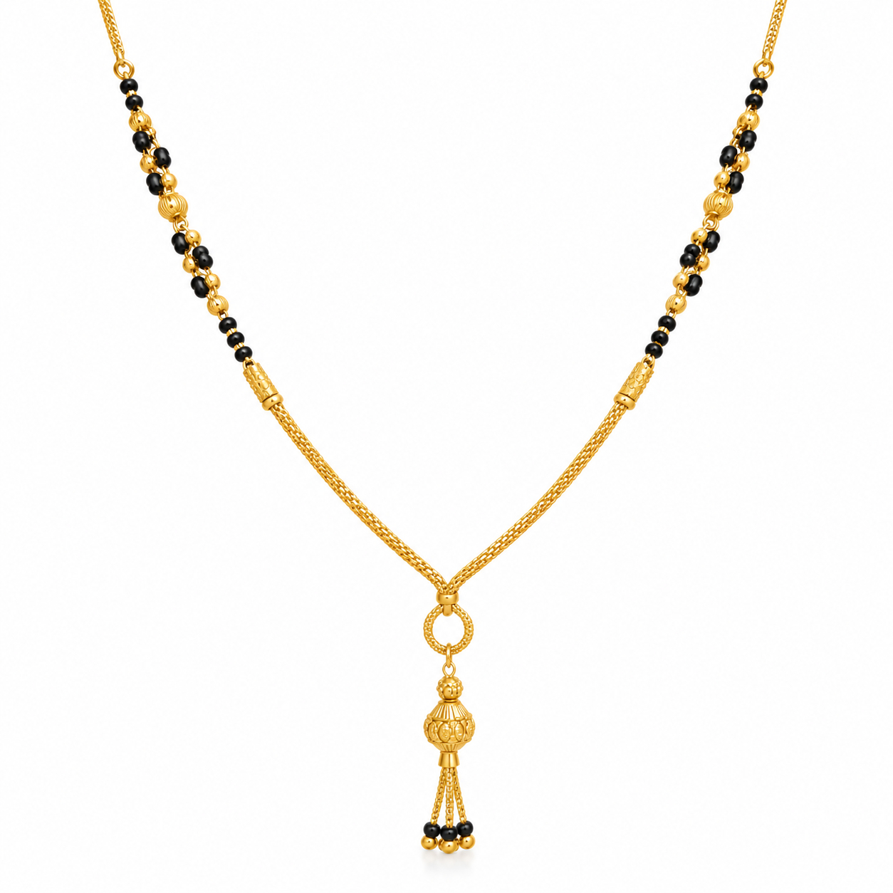 Nakoda Jewellers Elegant Gold Mangalsutra with Drop Pendant
