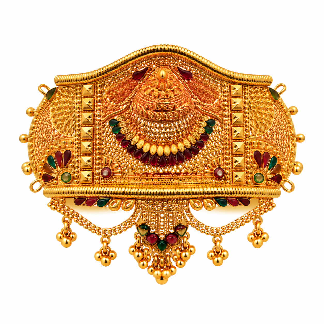 Nakoda Jewellers Royal Traditional Filigree Gold Bajuband