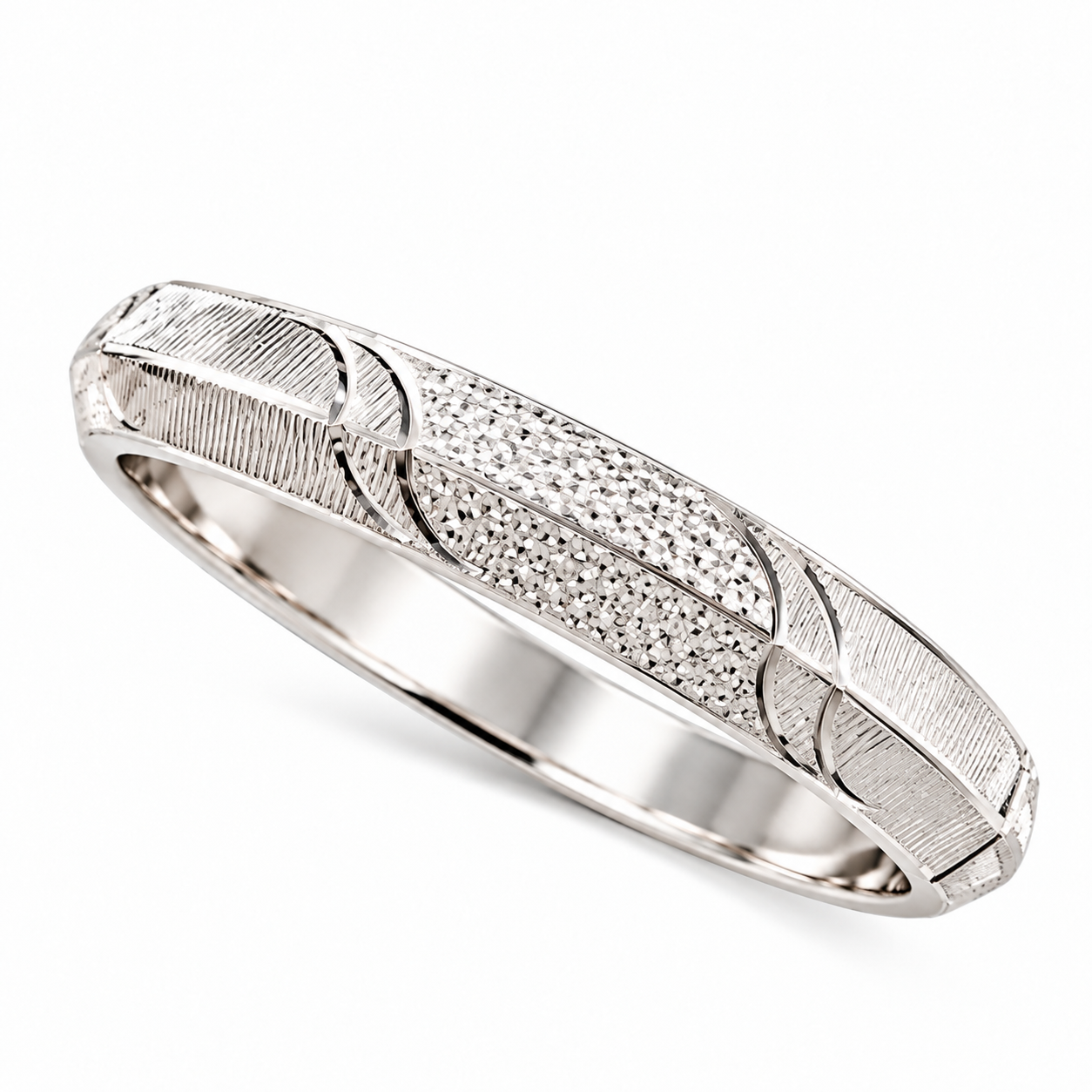 Nakoda Jewellers Classic Engraved Silver Men’s Kada