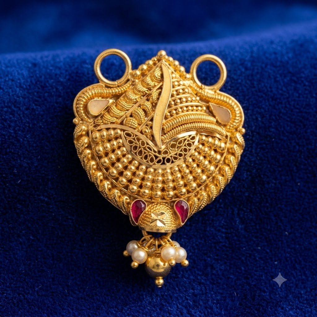 Nakoda Jewellers Classic Floral Gold Pendant - Image 2