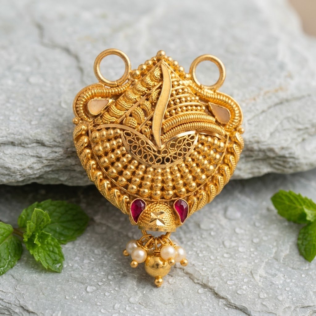 Nakoda Jewellers Classic Floral Gold Pendant - Image 3