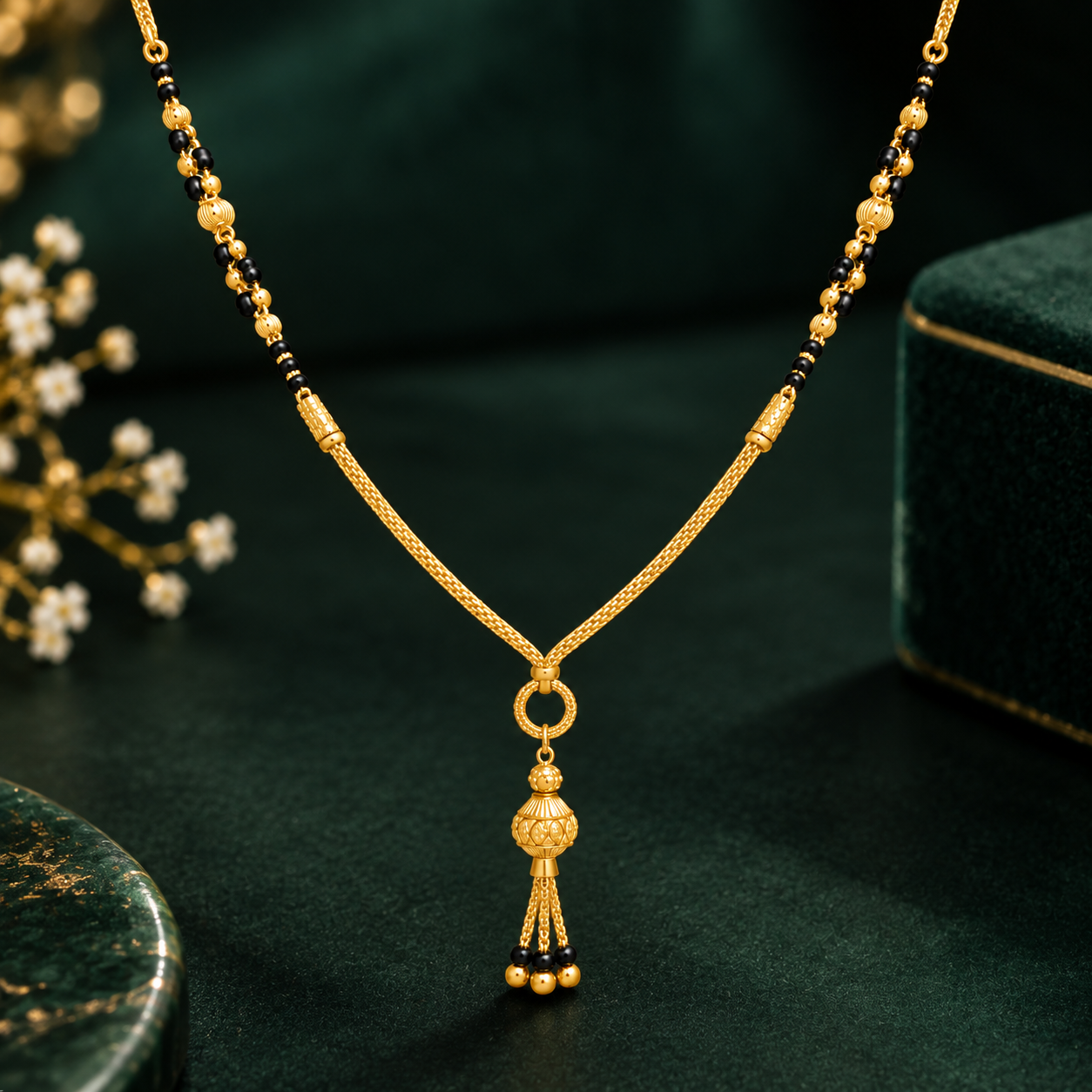 Nakoda Jewellers Elegant Gold Mangalsutra with Drop Pendant - Image 3