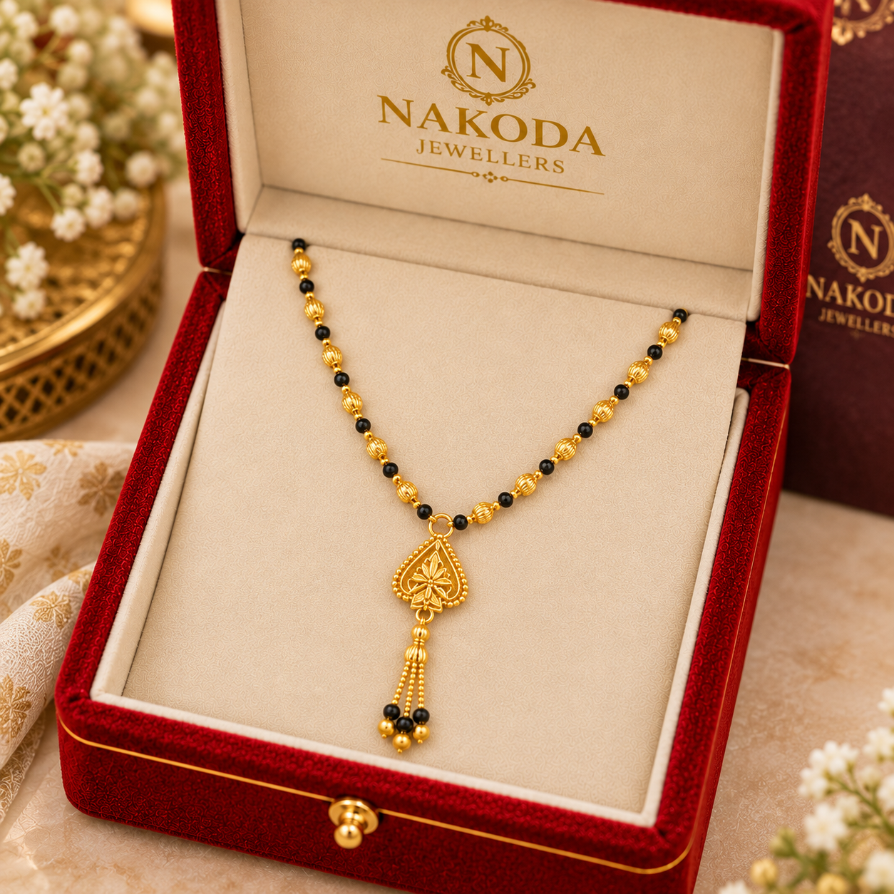 Nakoda Jewellers Elegant Gold Mangalsutra with Drop Pendant - Image 5