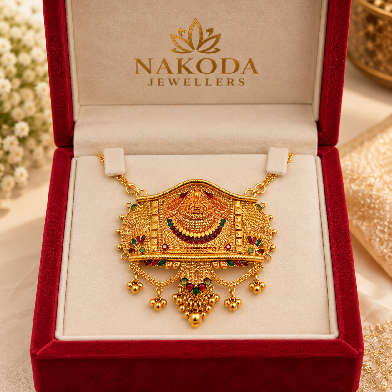 Nakoda Jewellers Royal Traditional Filigree Gold Bajuband - Image 4
