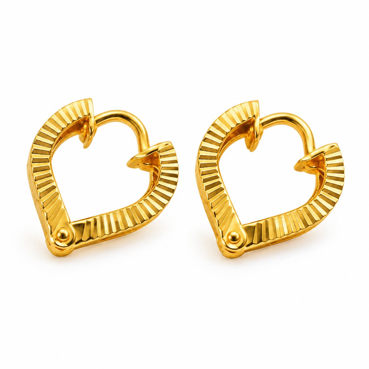 Nakoda Jewellers Classic Textured Gold Ear Tops