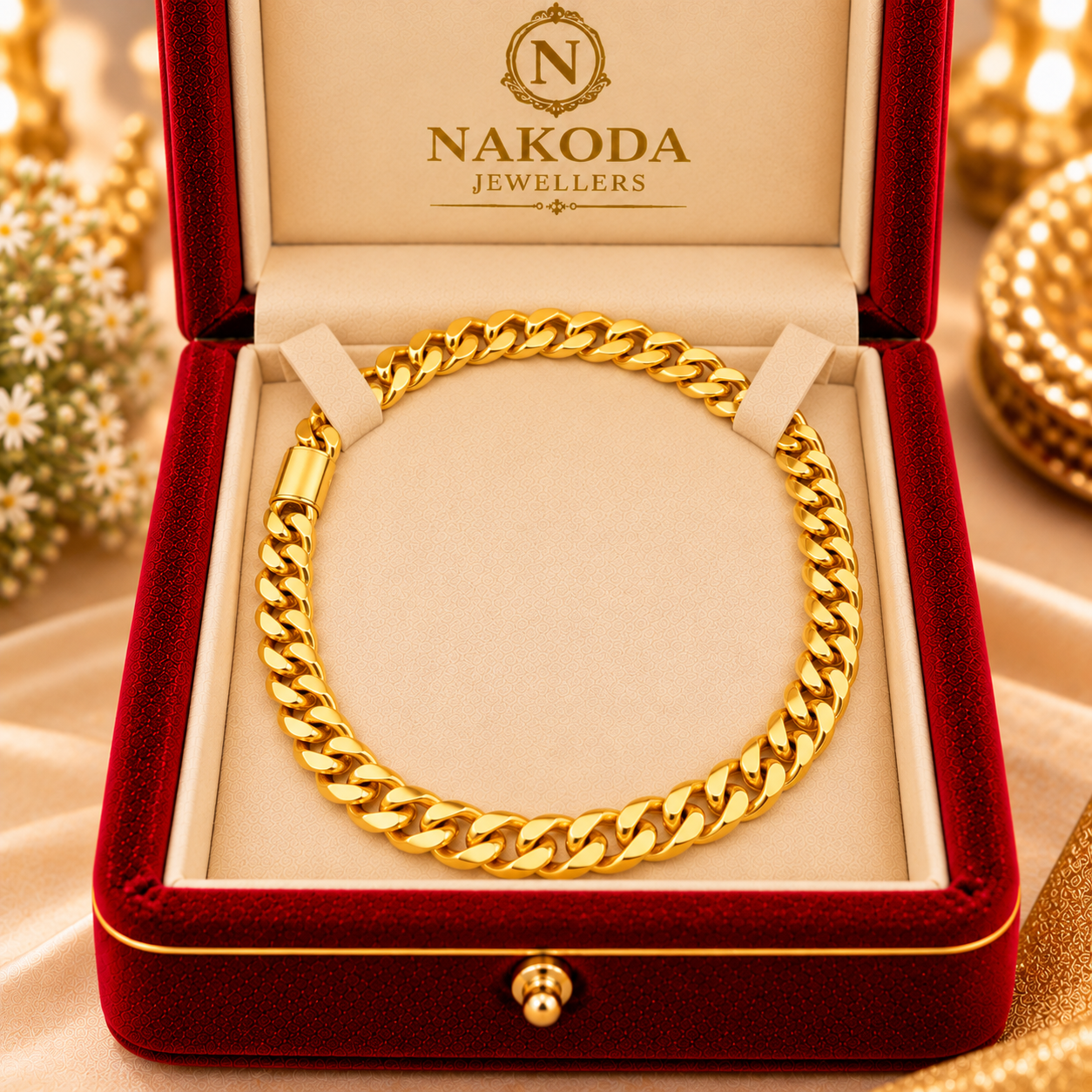 Nakoda Jewellers Classic Curb-Link Gold Men's Chain - Image 6