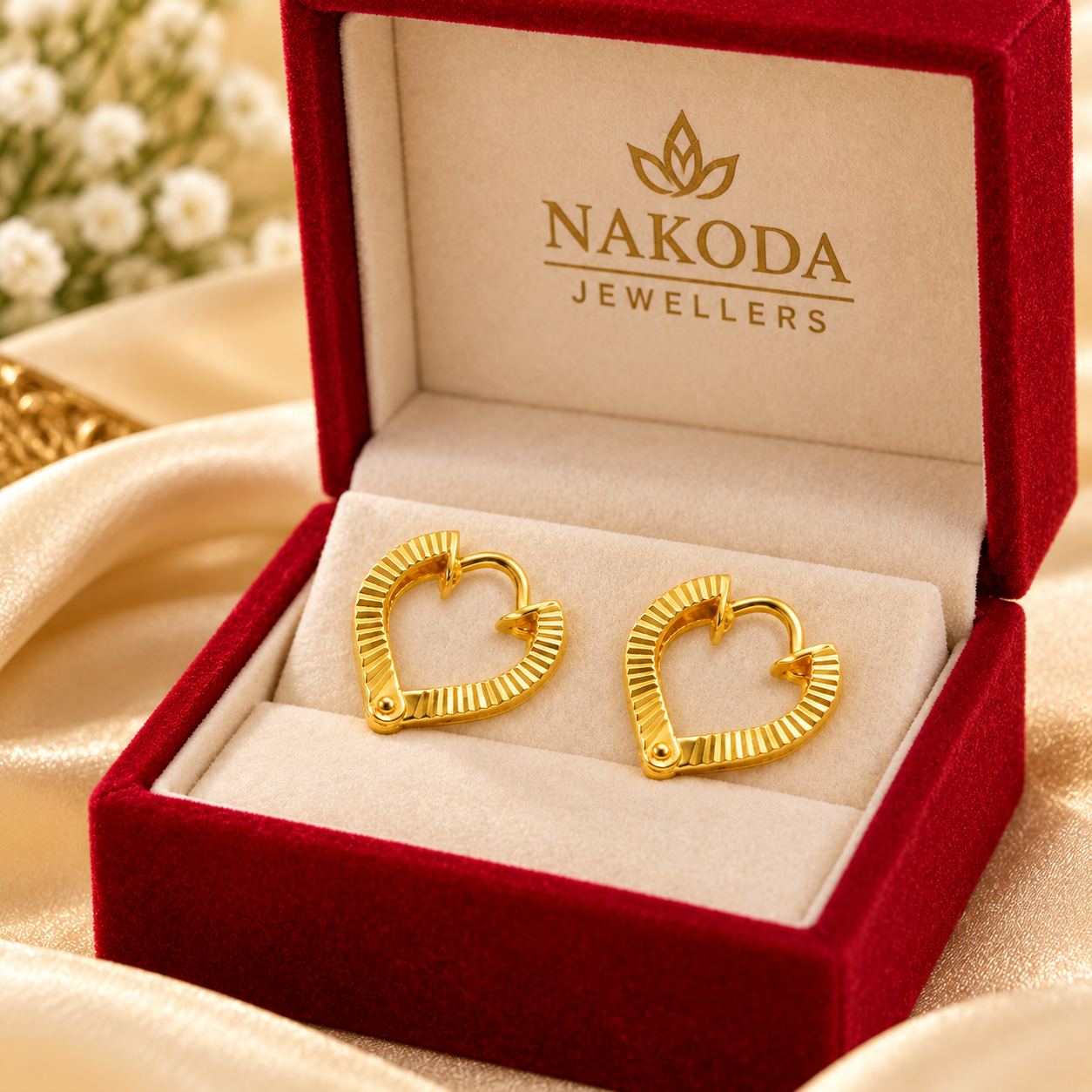 Nakoda Jewellers Classic Textured Gold Ear Tops - Image 6